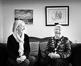 Former Mayor Geraldine Leddin sharing a joke with her right hand girl Siobhan at the City hall office, Limerick.   