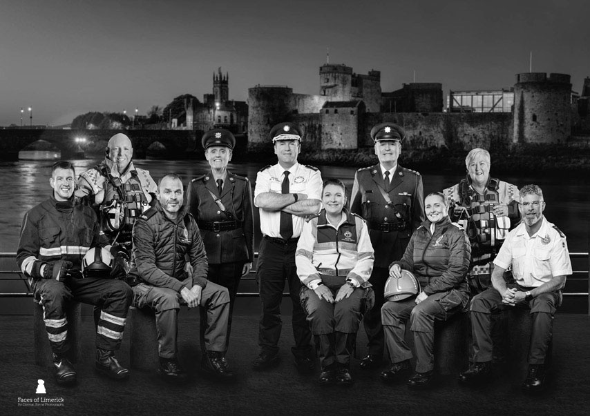 
Representing Garda&iacute;, Fire and Rescue, Paramedics, and Limerick Suicide Watch, these frontline heroes stand together as the people who safeguard our city every day. Whether responding to emergencies, saving lives, offering protection, or providing support in moments of crisis, they are the steady hands and calm voices Limerick depends on.Their courage, compassion, and unwavering commitment remind us that true heroism is found in service - often quiet, often unseen, but always essential.



