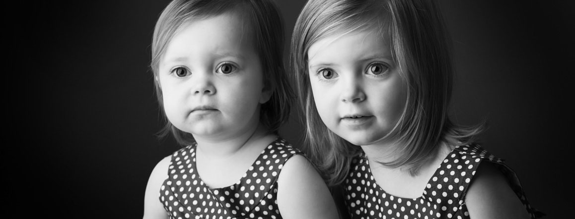 Cute little sisters black and white portrait by Cormac Byrne Photography  